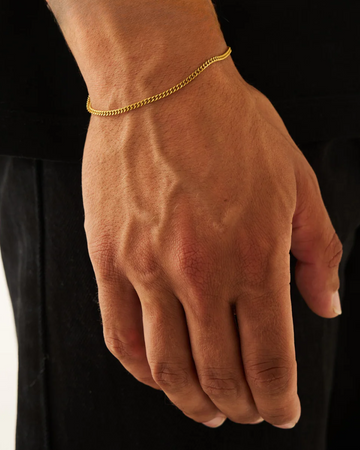 Micro Cubic Chain Bracelet (Gold)- 3mm