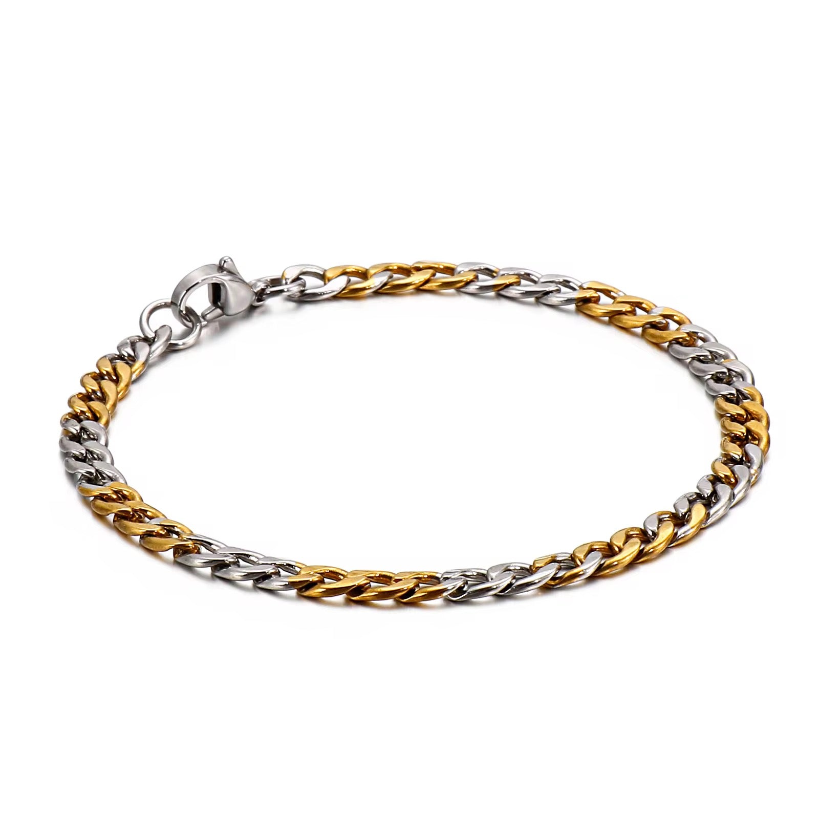 Forge Dual Tone Cubic Chain Bracelet