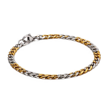Forge Dual Tone Cubic Chain Bracelet