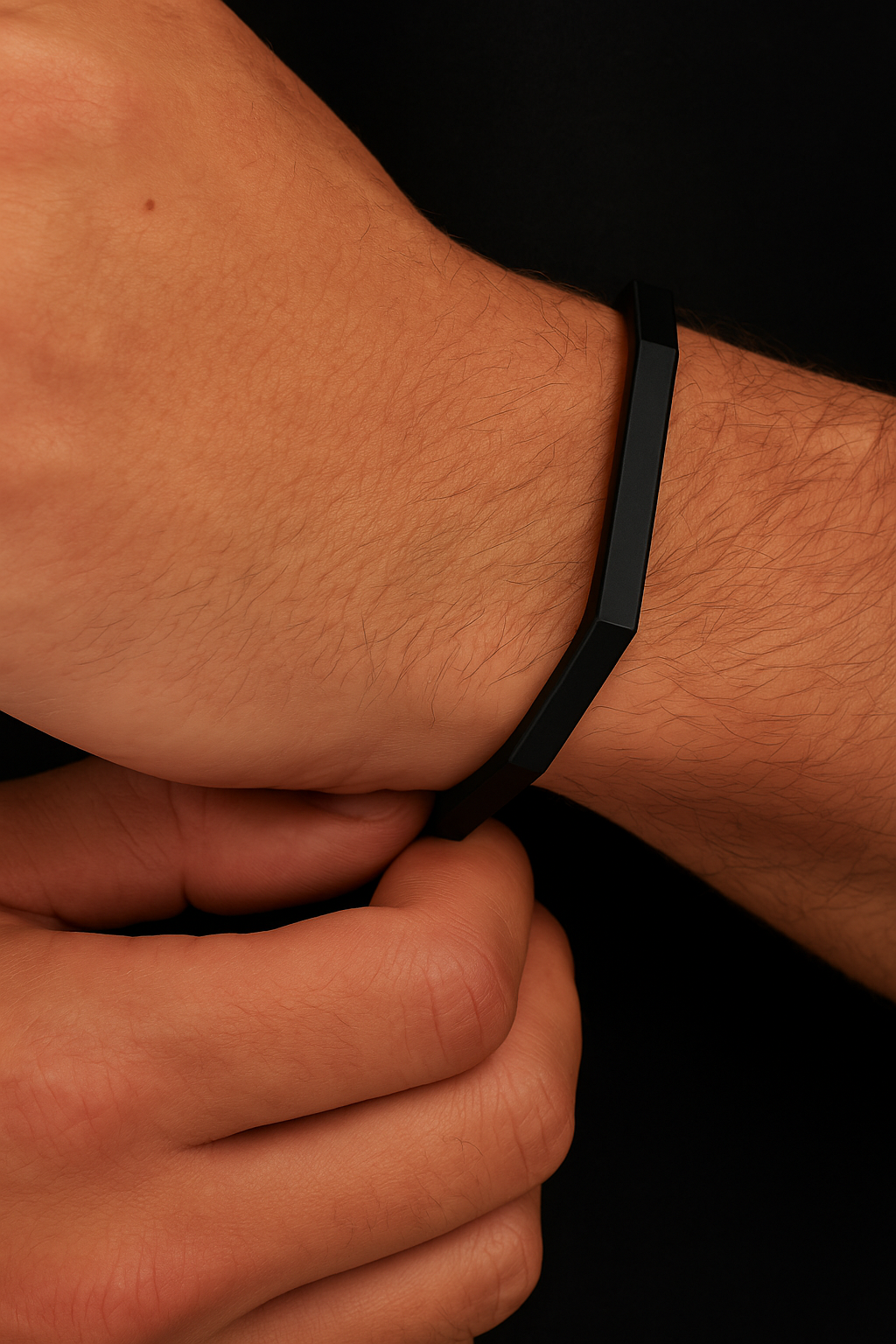 Edge Bracelet Cuff Band - Black